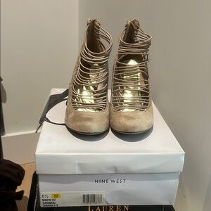 Nine West Women's Tan Strappy Heels